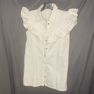 Zara white denim dress